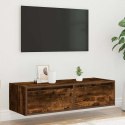  Szafka pod TV z LED, przydymiony dąb, 100x35,5x25 cm Lumarko! Lumarko!