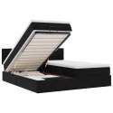  Rama łóżka otomana z materacami, czarna, 200x200 cm, aksamit Lumarko! Lumarko!