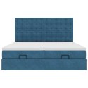  Rama łóżka otomana z materacami, niebieska, 180x200 cm, aksamit Lumarko! Lumarko!