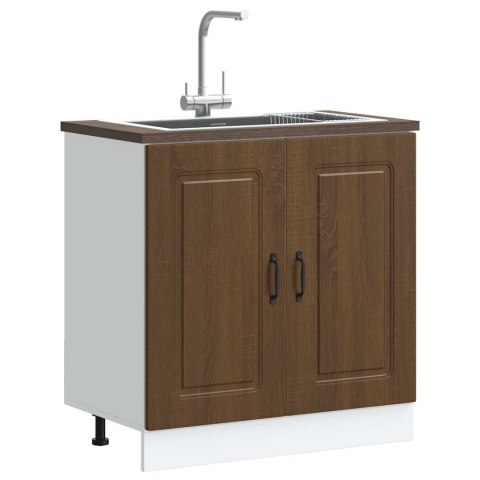 Szafka pod zlewozmywak, Kalmar, brązowy dąb, 80x46x81,5 cm Lumarko! Lumarko!