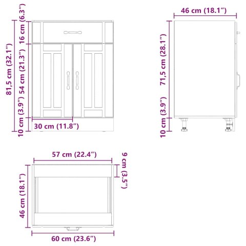  Szafka kuchenna dolna „Lucca" Betonowa szarość Drewno klejone Lumarko! Lumarko!