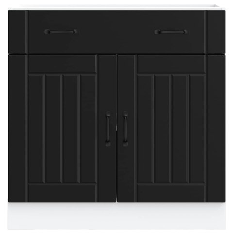  Szafka kuchenna dolna „Lucca" Czarny drewno klejone Lumarko! Lumarko!