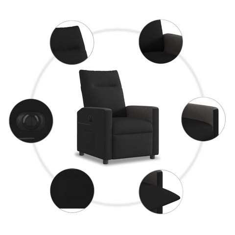 Elektryczny fotel rozkładany, czarny, obity tkaniną Lumarko! Lumarko!