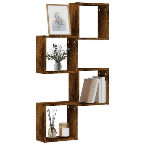  Półki ścienne Cube 4 szt. Dąb wędzony 30x15x30 cm Lumarko! Lumarko!