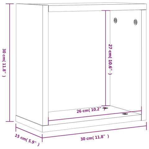 Półki ścienne Cube 4 szt. Dąb wędzony 30x15x30 cm Lumarko! Lumarko!
