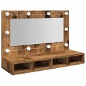 Szafka lustrzana z diodami LED Stare drewno 90x31,5x62 cm Lumarko! Lumarko!