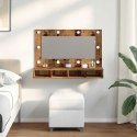 Szafka lustrzana z diodami LED Stare drewno 90x31,5x62 cm Lumarko! Lumarko!