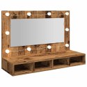 Szafka lustrzana z diodami LED Stare drewno 90x31,5x62 cm Lumarko! Lumarko!