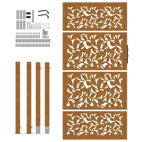  Brama ogrodowa 105x180 cm Stal nierdzewna Wzór liścia Lumarko! Lumarko!