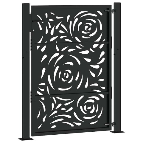 Brama ogrodowa czarna 105x130 cm Stalowy wzór płomienia Lumarko! Lumarko!