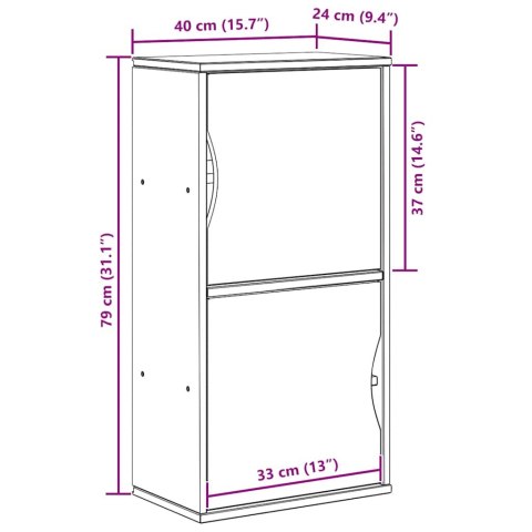  Szafka boczna "ODDA" 40x24x79 cm Drewno lite sosnowe Lumarko! Lumarko!