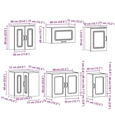  Zestaw szafek kuchennych, Kalmar, 11-częściowy, białe Lumarko! Lumarko!