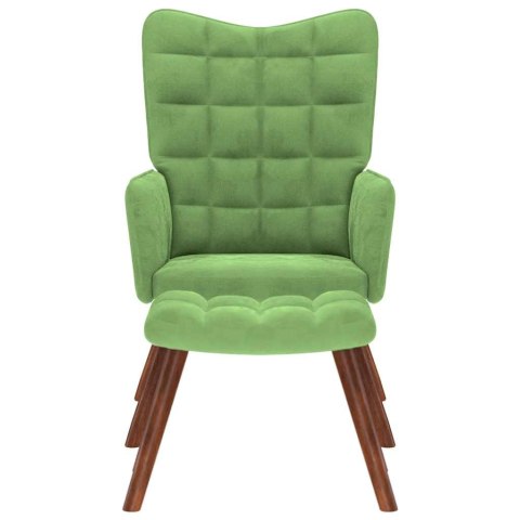  Fotel z podnóżkiem, jasnozielony, obity aksamitem Lumarko! Lumarko!