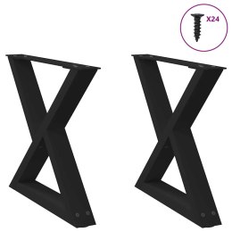  Nogi do stolika kawowego 2 szt. Czarne 50x(42-43,3) cm Stal Lumarko! Lumarko!