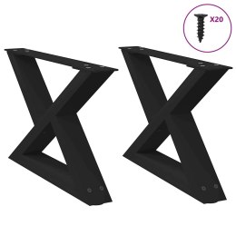  Nogi do stolika kawowego 2 szt. Czarne 60x(30-31,3) cm Stal Lumarko! Lumarko!