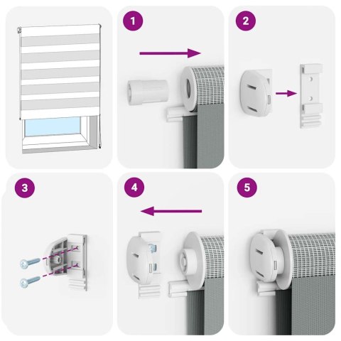  Roleta zebra, czarna, szerokość tkaniny 65,9 cm, poliester Lumarko! Lumarko!