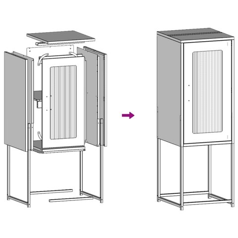  Komoda Antracyt 36x39x107 cm Stal walcowana na zimno Lumarko! Lumarko!