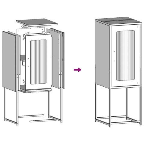 Komoda Oliwkowo-zielona 36x39x107 cm Stal walcowana na zimno Lumarko! Lumarko!