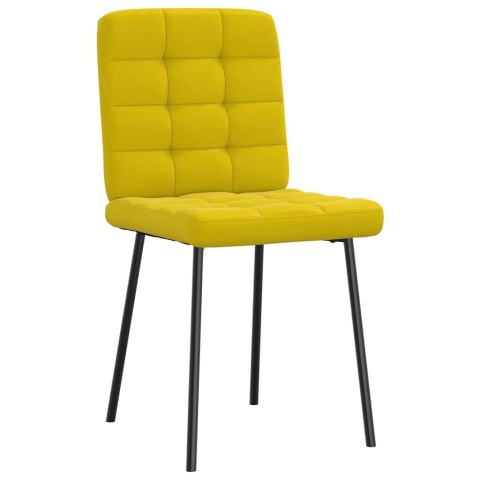  Krzesła stołowe, 2 szt., żółte, obite aksamitem Lumarko! Lumarko!