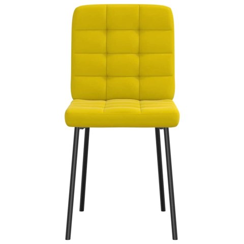  Krzesła stołowe, 2 szt., żółte, obite aksamitem Lumarko! Lumarko!