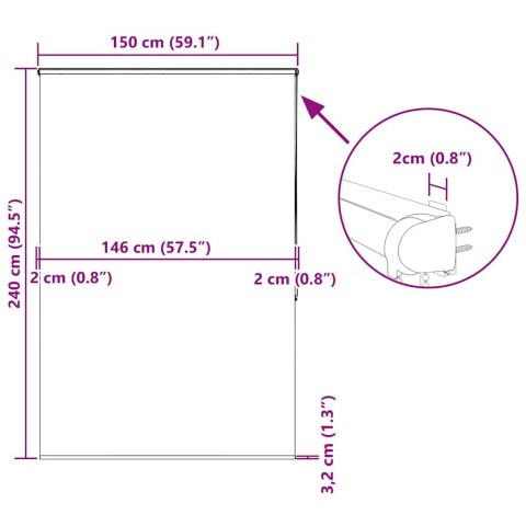  Roleta prysznicowa z kasetą 150x240 cm Szerokość tkaniny 146 cm Lumarko! Lumarko!