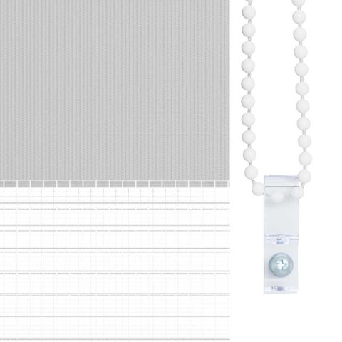  Roleta zebra, jasnoszara, szerokość tkaniny 125,9cm, poliester Lumarko! Lumarko!