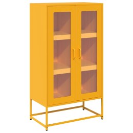 Komoda wysoka Musztardowo-żółta 68x39x123 cm Stal Lumarko! Lumarko!
