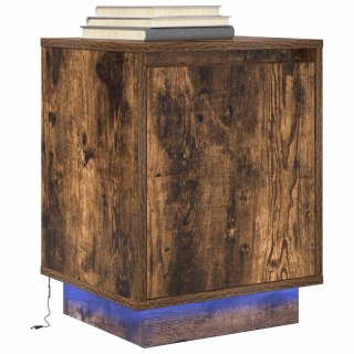  Szafka nocna z oświetleniem LED, przydymiony dąb, 38x34x50 cm Lumarko! Lumarko!