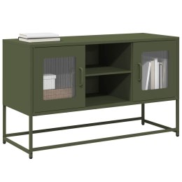  Szafka pod telewizor, oliwkowa, 100,5x39x60,5 cm, stalowa Lumarko! Lumarko!