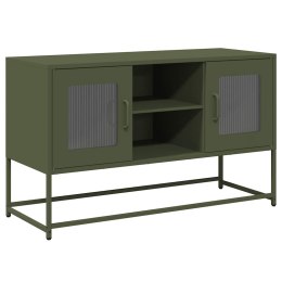  Szafka pod telewizor, oliwkowa, 100,5x39x60,5 cm, stalowa Lumarko! Lumarko!