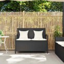  Ławka ogrodowa ze schowkiem i poduszką Czarny polirattan Lumarko! Lumarko!