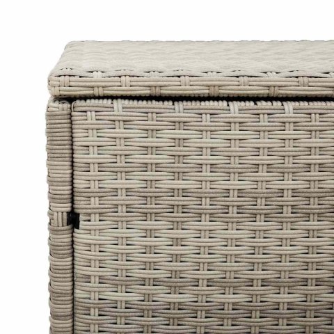 Skrzynia ogrodowa jasnoszara 220x50x58 cm polirattan Lumarko! Lumarko!