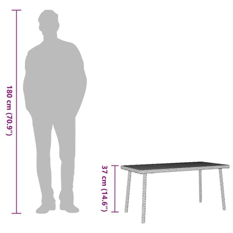  Stolik kawowy ogrodowy prostokątny jasnoszary 80x40x37 cm Lumarko! Lumarko!