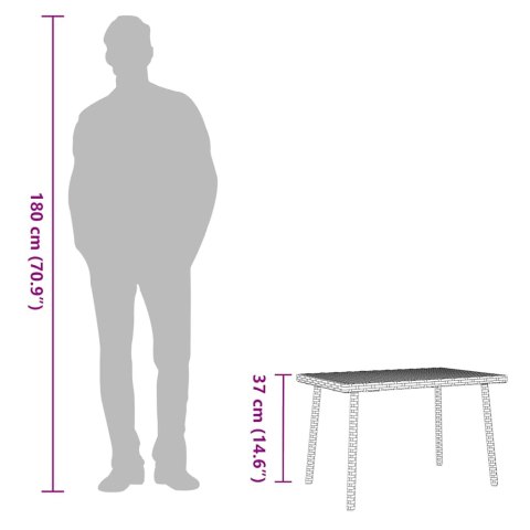  Stolik kawowy ogrodowy prostokątny szary 60x40x37 cm polirattan Lumarko! Lumarko!