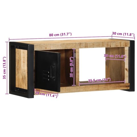  Szafka RTV 80x30x35 cm lite drewno surowe mango Lumarko! Lumarko!