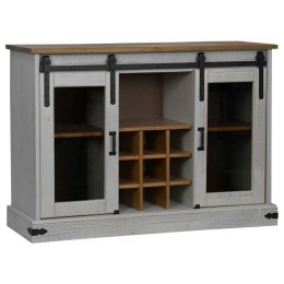  Komoda HALDEN 2 Drzwi przesuwne Biały 112x40x80 cm Drewno lite Lumarko! Lumarko!