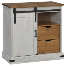  Komoda HALDEN z drzwiami przesuwnymi Biała 80x40x80 cm Lumarko! Lumarko!
