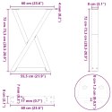 Nogi do stołu jadalnego 2 szt. Antracyt 60x(72-73,3) cm Stal Lumarko! Lumarko!