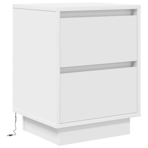 Szafka nocna z oświetleniem LED Biała 38x34x50 cm Lumarko! Lumarko!