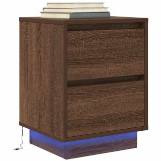 Szafka nocna z oświetleniem LED, brązowy dąb, 38x34x50 cm Lumarko! Lumarko!