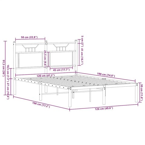  Łóżko bez materaca, brązowy dąb, 120x190 cm Lumarko! Lumarko!