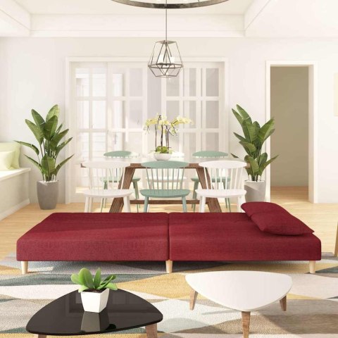 2-osobowa kanapa z poduszkami, czerwone wino, obita tkaniną Lumarko! Lumarko!