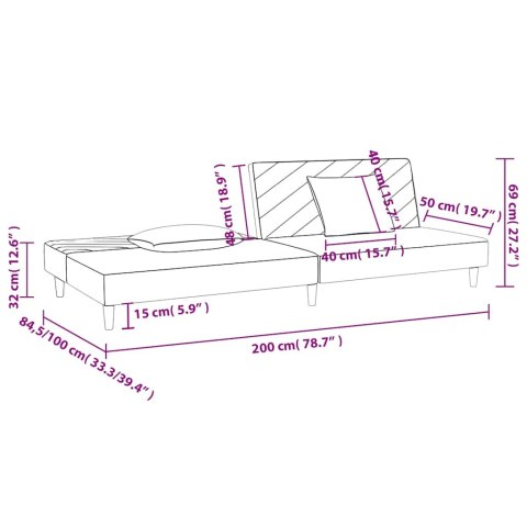 2-osobowa kanapa z poduszkami, czerwone wino, obita tkaniną Lumarko! Lumarko!