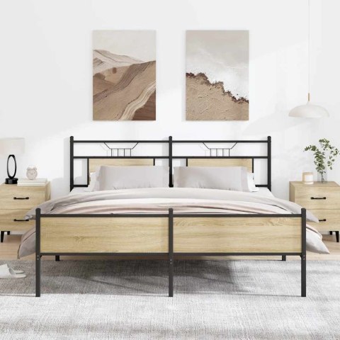  Metalowa rama łóżka, bez materaca, dąb sonoma, 180x200 cm Lumarko! Lumarko!