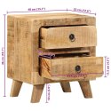  Szafka nocna 2 szt. 40x32x46 cm Drewno lite surowe mango Lumarko! Lumarko!