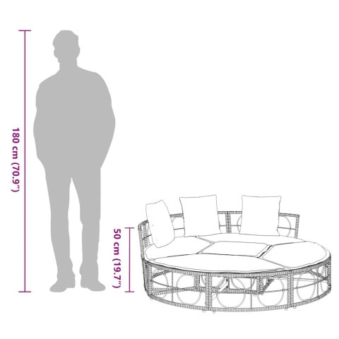 Leżanka zewnętrzna bez baldachimu z polirattanu Lumarko! Lumarko!