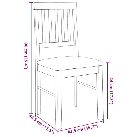 Krzesła do jadalni z poduszkami 2 szt. Białe lite drewno gumowe Lumarko! Lumarko!