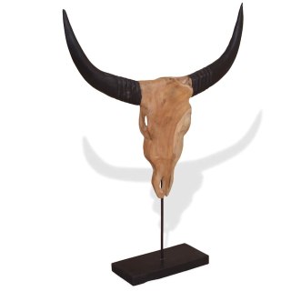  Rzeźba Czaszka Byka Teak 66x15x88 cm Lumarko! Lumarko!