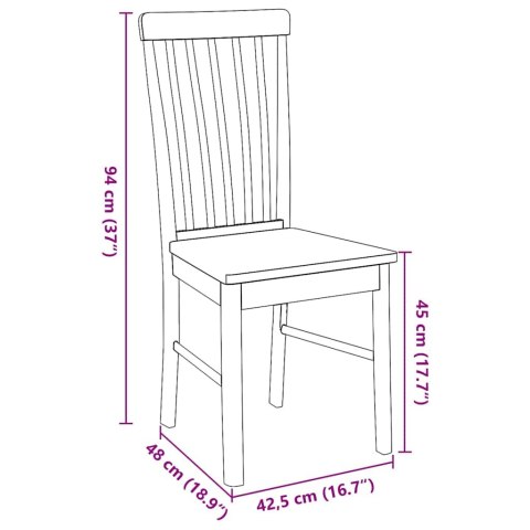  Krzesła do jadalni 2 szt. Białe lite drewno gumowe Lumarko! Lumarko!
