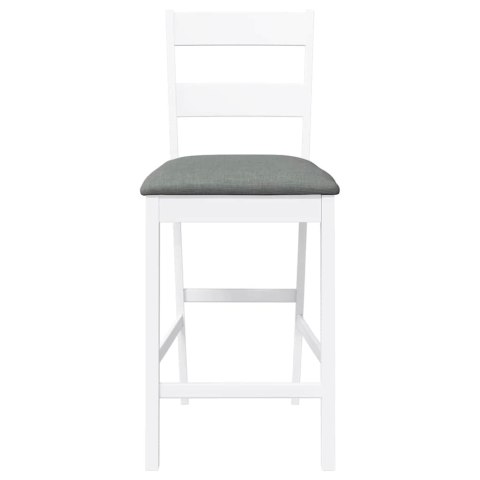  Hokery barowe z poduszkami 2 szt. Białe lite drewno gumowe Lumarko! Lumarko!